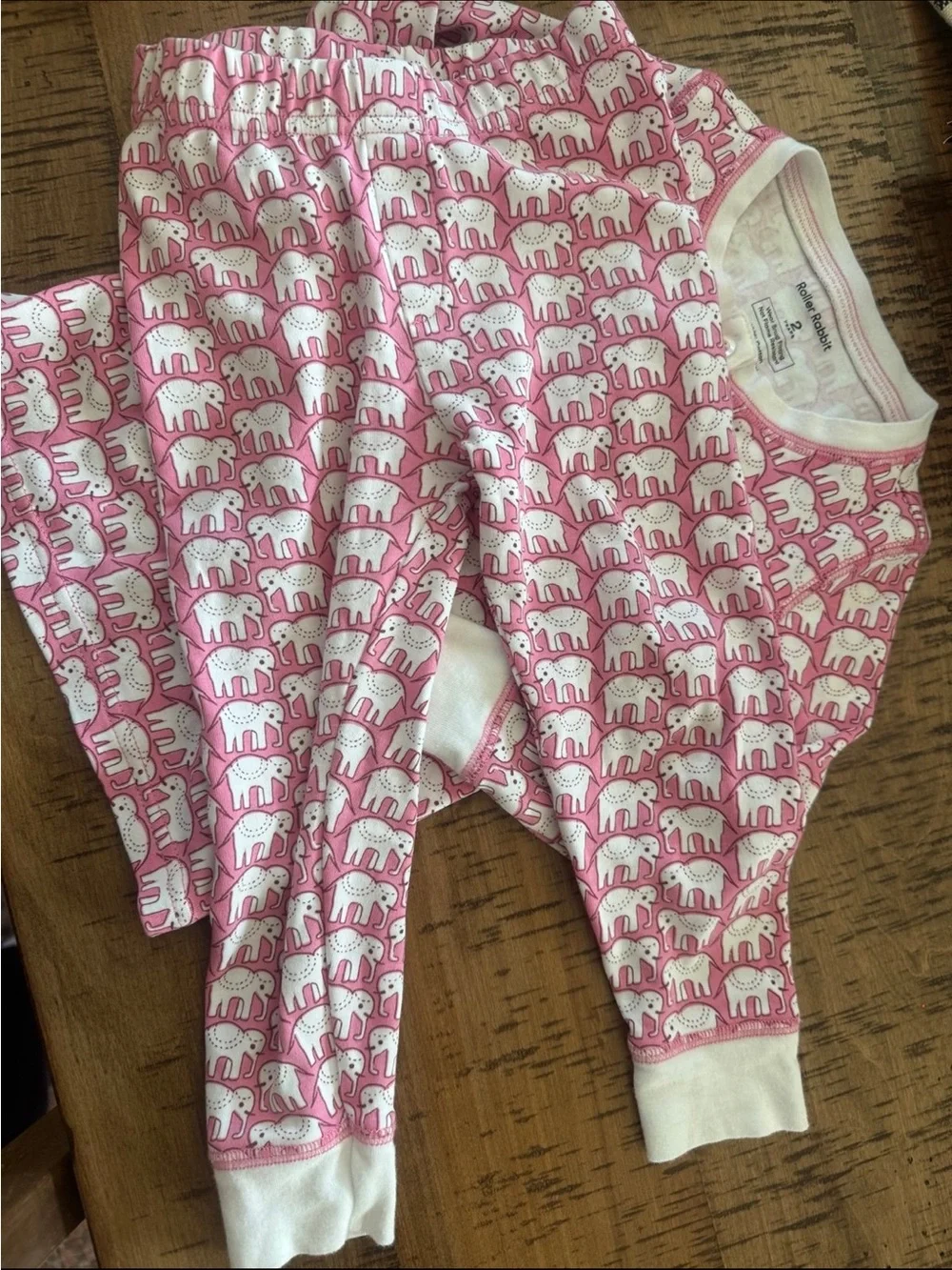 Roller rabbit Pink Elephant Pajama Set -